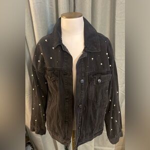 Forever 21 bejeweled jean jacket
